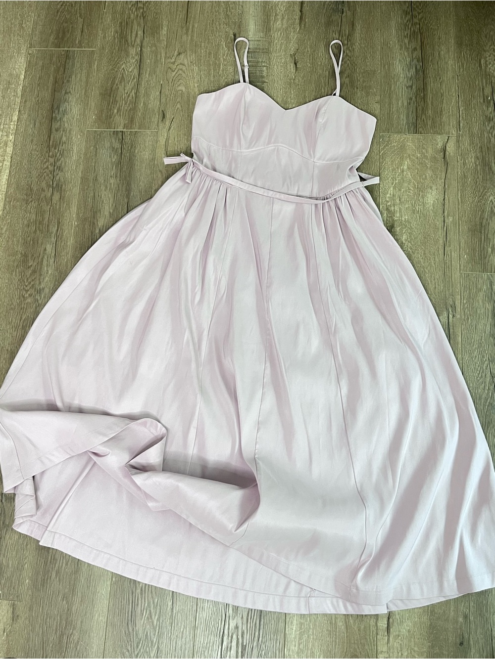 NWT A New Day Women Bow Belt Midi Dress Pink Size M 2 Pockets - Picture 10 of 14